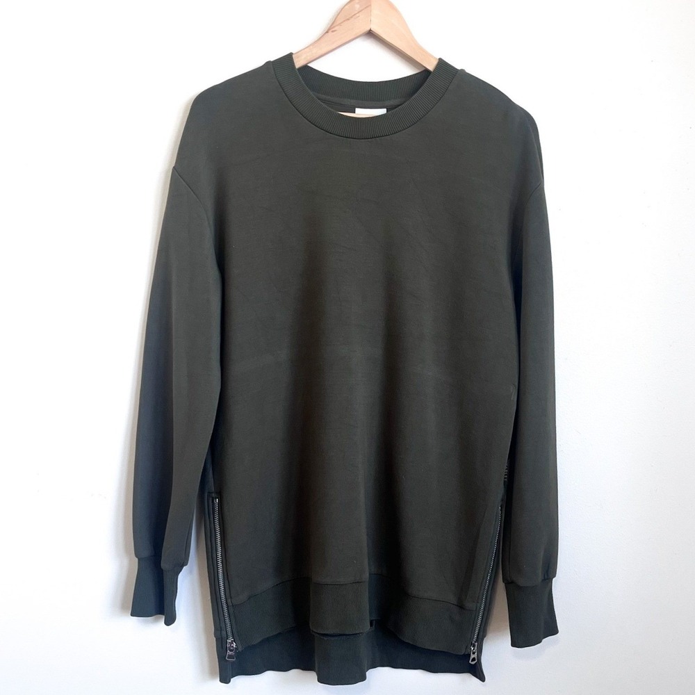 Varley Womens Double Soft‎ Charter Sweat 2.0 Sweatshirt  Small Green Oversized